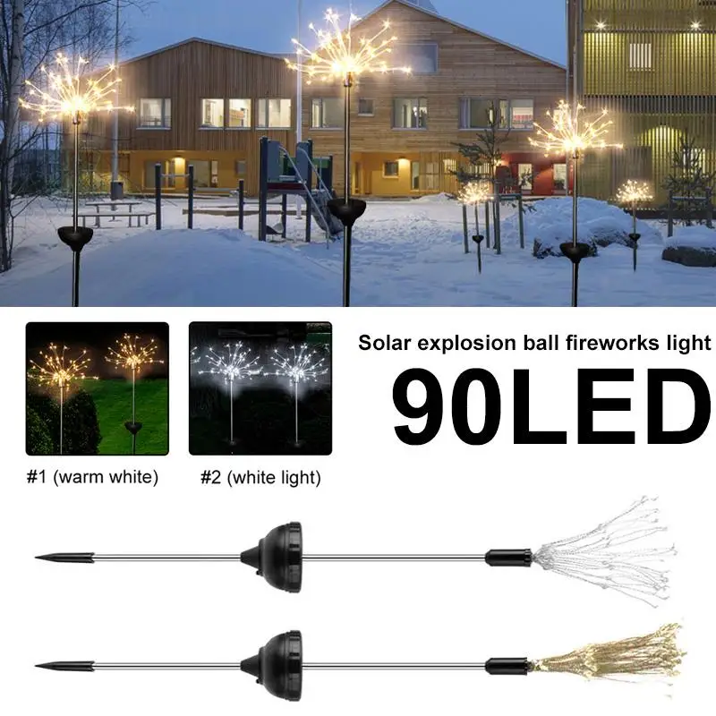 Solar Fairy Light Warm White/White Landscape Lamp Creative 90LEDs Xmas Decor Firework String Light
Solar Fairy Light Warm White/White Landscape Lamp Creative 90LEDs Xmas Decor Firework String Light
