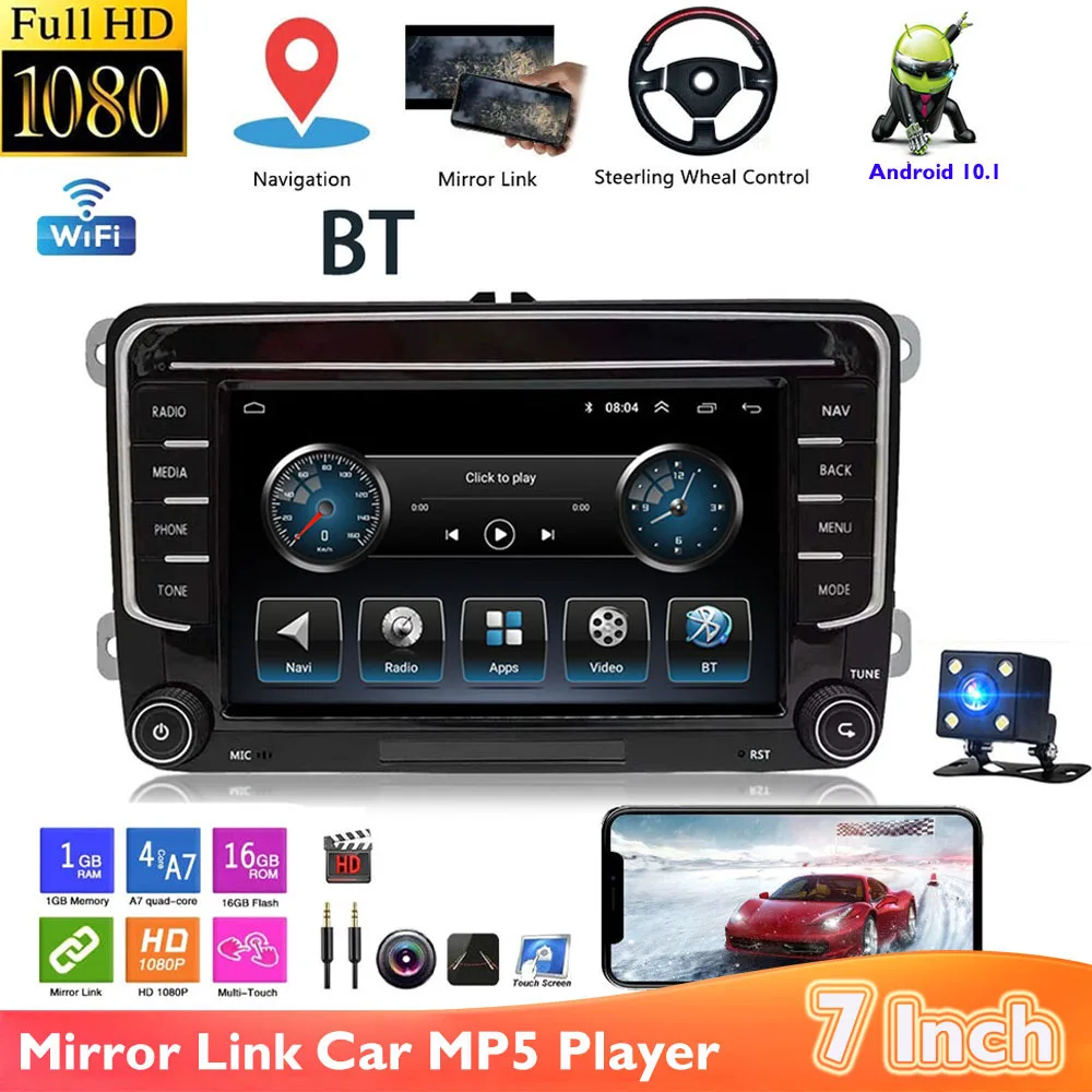 Автомобильный MP5-плеер 7 дюймов, Android 10,1, 1 + 16 ГБ, FM, AM, стерео, радио, Mirror Link, GPS-навигация для VW Passat B6 B7 Golf, для Seat Skoda
Автомобильный MP5-плеер 7 дюймов, Android 10,1, 1 + 16 ГБ, FM, AM, стерео, радио, Mirror Link, GPS-навигация для VW Passat B6 B7 Golf, для Seat Skoda