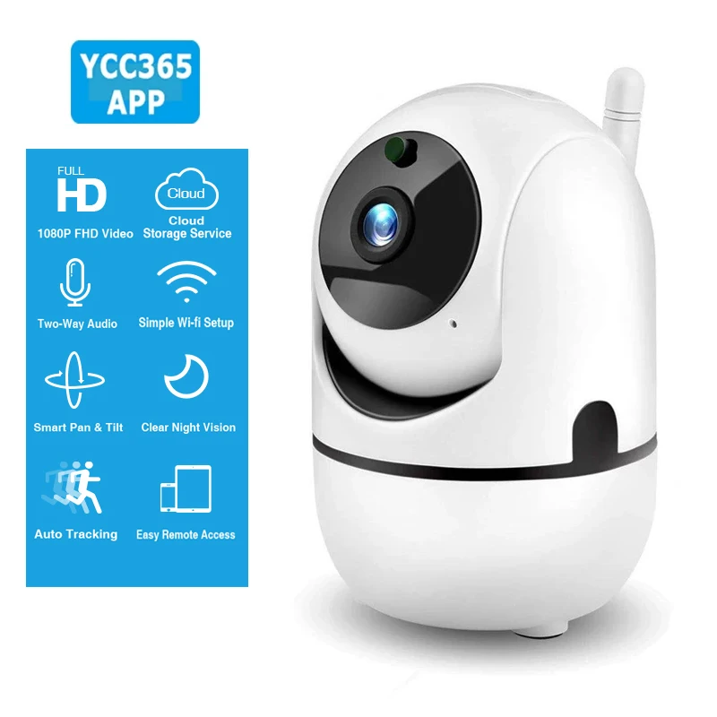 Беспроводная iP-камера 1080P Cloud HD, мини-видеоняня, камера видеонаблюдения для домашних животных с Wi-Fi YCC365
Беспроводная iP-камера 1080P Cloud HD, мини-видеоняня, камера видеонаблюдения для домашних животных с Wi-Fi YCC365