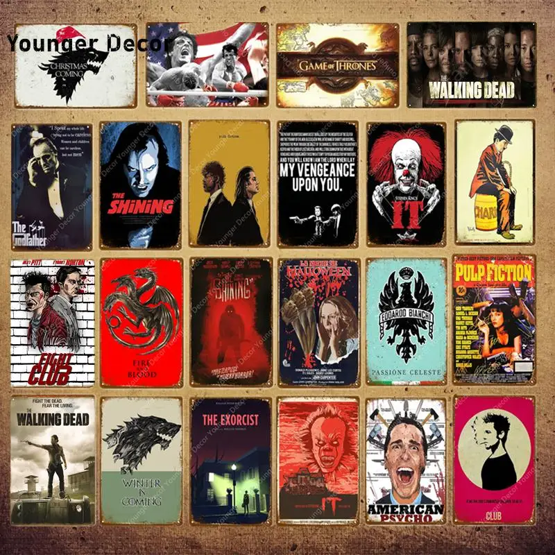 Classic Movie Poster Film Star Rocky Shining Elvis Pulp Fiction Club Wall Decor Tin Signs Vintage Metal Plaque YI-060
Classic Movie Poster Film Star Rocky Shining Elvis Pulp Fiction Club Wall Decor Tin Signs Vintage Metal Plaque YI-060