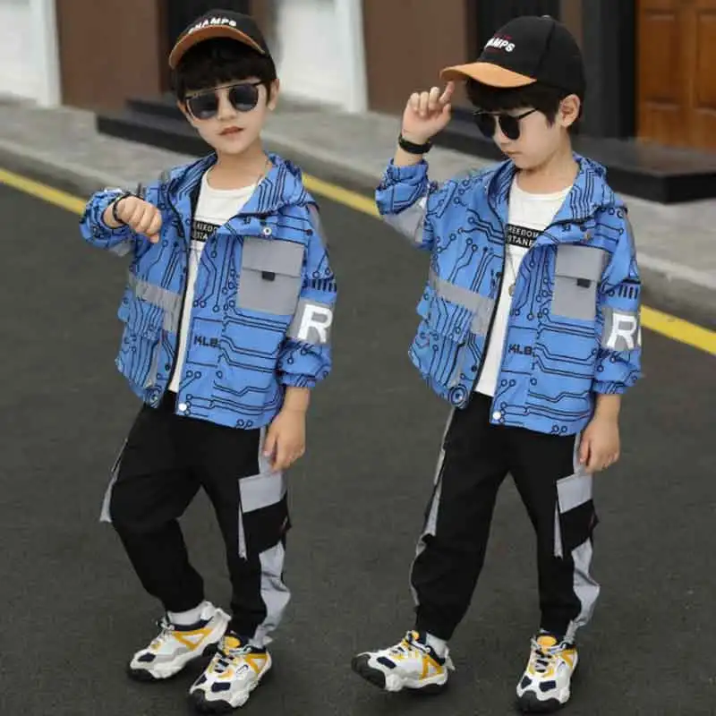 Boys Sports Suits Spring Autumn Reflective Clothing Sets 3D Printed Cardigan Jackets+leisure Pants 2pcs Girls Outfits 3-12Years
Boys Sports Suits Spring Autumn Reflective Clothing Sets 3D Printed Cardigan Jackets+leisure Pants 2pcs Girls Outfits 3-12Years