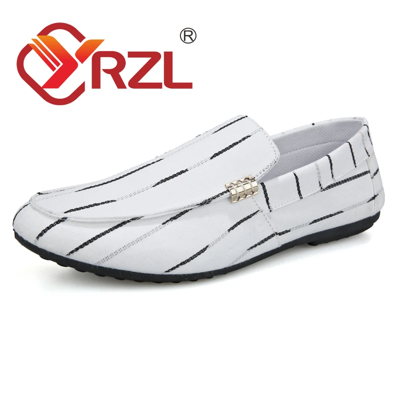 

Туфли YRZL мужские без шнуровки, дышащие мягкие удобные лоферы, плоская подошва, повседневная обувь для вождения, белые, весна 2022
