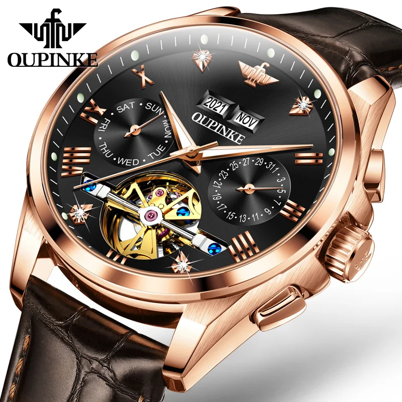 OUPINKE Top Brand Luxury Automatic Mechanical Wristwatch Sapphire Glass 50M Waterproof Watches For Men Tungsten Steel Strap
OUPINKE Top Brand Luxury Automatic Mechanical Wristwatch Sapphire Glass 50M Waterproof Watches For Men Tungsten Steel Strap