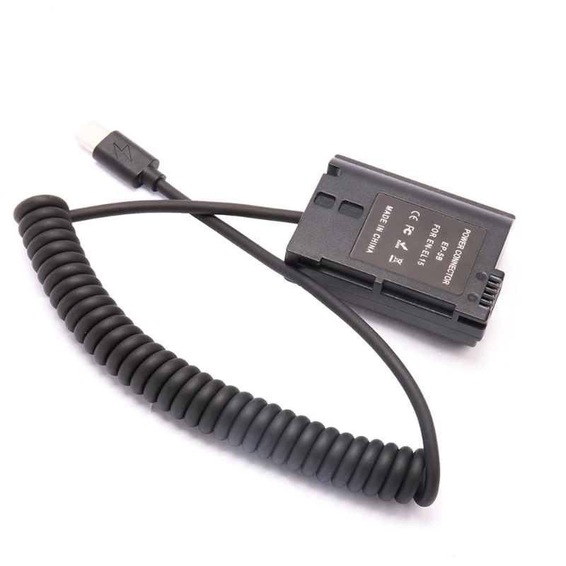 Адаптер питания 77JC USB-кабель Type-C для фотовспышки совместимый с Nikon D500 D600 D610 D750 D800 Z5