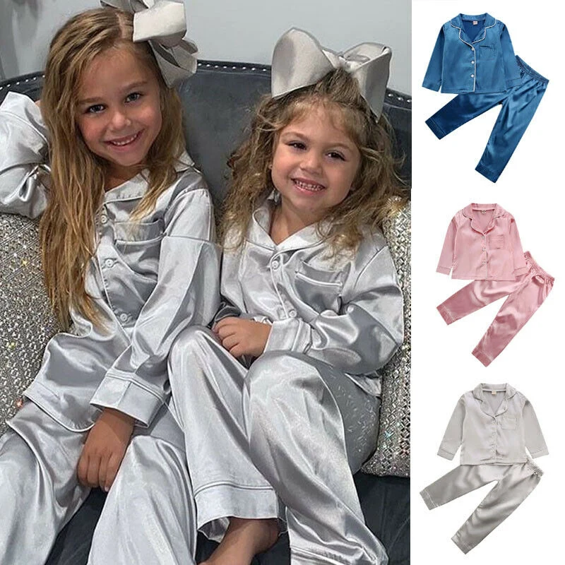 Kids Pajamas New Autumn Girls Boys Satin Sleepwear Nightwear Baby Infant Clothes Solid Pajama Sets Children's Pyjamas 1-7Y
Kids Pajamas New Autumn Girls Boys Satin Sleepwear Nightwear Baby Infant Clothes Solid Pajama Sets Children's Pyjamas 1-7Y