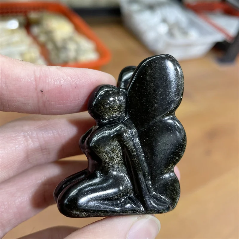 Natural Golden Obsidian Carved Flower Faerie Angle Sculpture Handmade Jewelry Crafts Reiki Gem Gifts Room Decor
Natural Golden Obsidian Carved Flower Faerie Angle Sculpture Handmade Jewelry Crafts Reiki Gem Gifts Room Decor