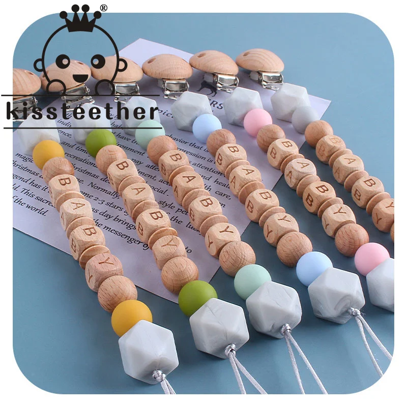 Kissteether DIY Silicone Baby Wooden Pacifier Clip And Beech Wood Alphabet Pacifier Chain Baby Teething Soothing Chew Toys Gift
Kissteether DIY Silicone Baby Wooden Pacifier Clip And Beech Wood Alphabet Pacifier Chain Baby Teething Soothing Chew Toys Gift