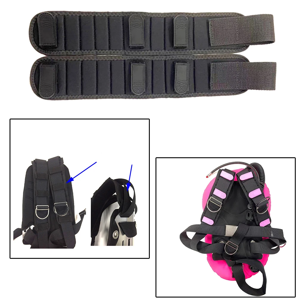 Comfortable Diving Backplate Shoulder Strap Pad Cushion Padded Harness for Reducing Shoulder Fatigue Dive Air Tank Strap Pads 
Comfortable Diving Backplate Shoulder Strap Pad Cushion Padded Harness for Reducing Shoulder Fatigue Dive Air Tank Strap Pads