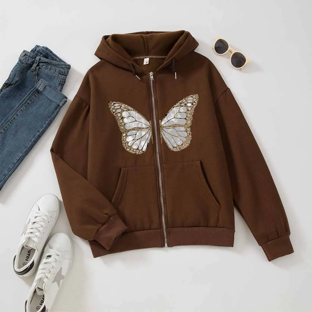 Zipper Hoodie Butterfly Print Streetwear Sweatshirt Aesthetic Clothes Harajuku Pullover Sweatshirt New Fashion Brown Long Sleeve
Zipper Hoodie Butterfly Print Streetwear Sweatshirt Aesthetic Clothes Harajuku Pullover Sweatshirt New Fashion Brown Long Sleeve