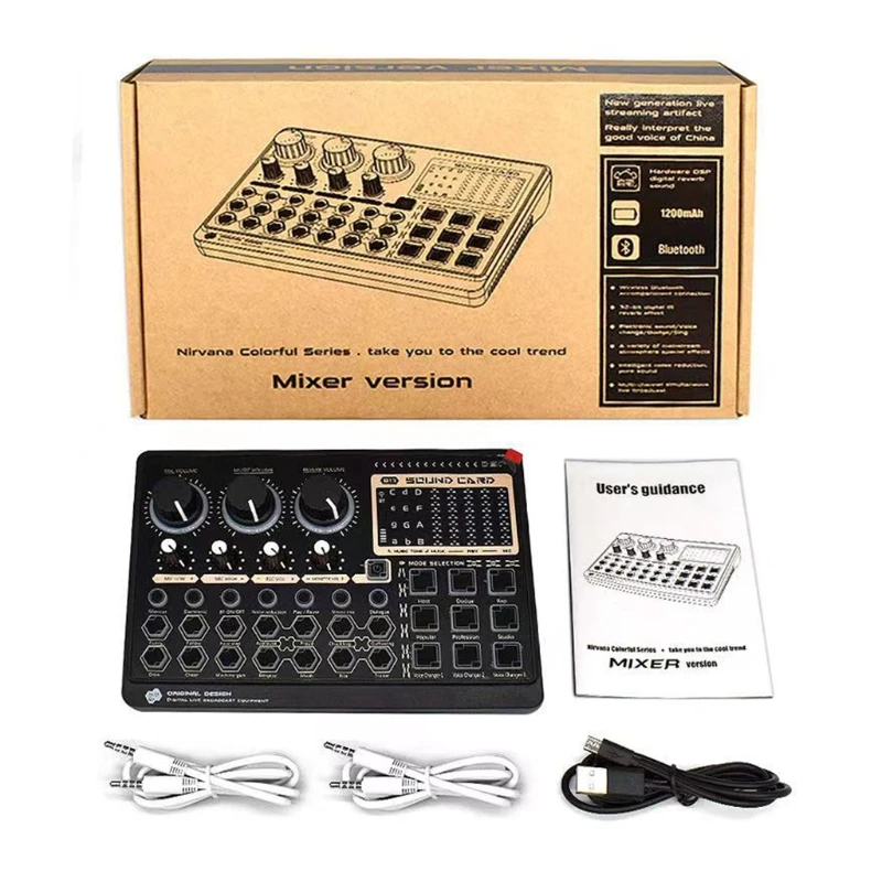 X6mini многофункциональная внешняя звуковая карта микшер 14 эффектов для записи музыки и караоке прямой трансляции
X6mini многофункциональная внешняя звуковая карта микшер 14 эффектов для записи музыки и караоке прямой трансляции