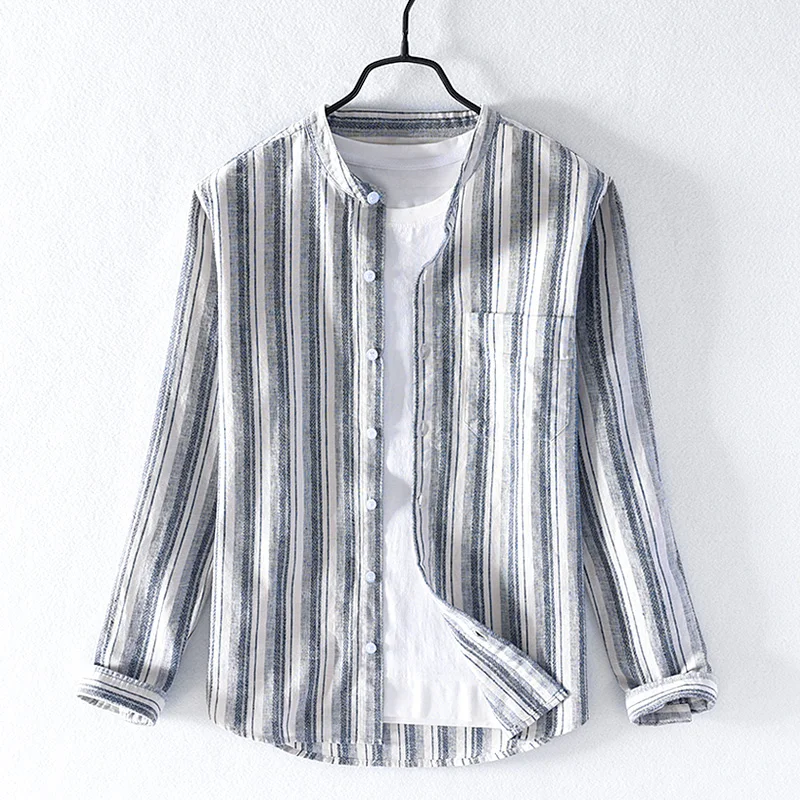New design long sleeve stripe shirts men brand stand collar shirt for men fashion casual shirts male tops chemise camisa 
New design long sleeve stripe shirts men brand stand collar shirt for men fashion casual shirts male tops chemise camisa