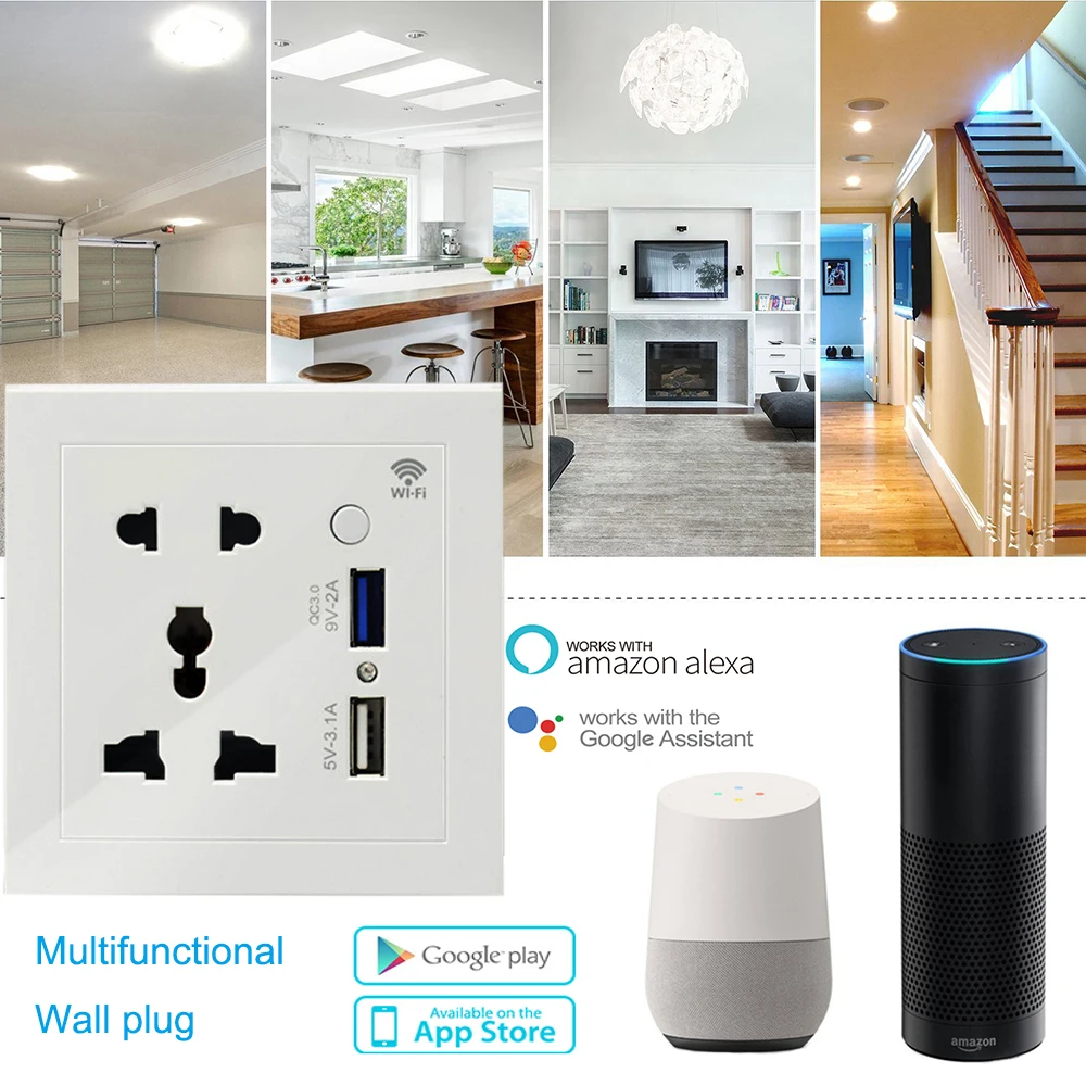 86 Type Full Intelligent WIFI Control Five-hole Socket QC3.0Fast Charging Hotel Office Home Socket With DualUSB Five-hole Socket
86 Type Full Intelligent WIFI Control Five-hole Socket QC3.0Fast Charging Hotel Office Home Socket With DualUSB Five-hole Socket