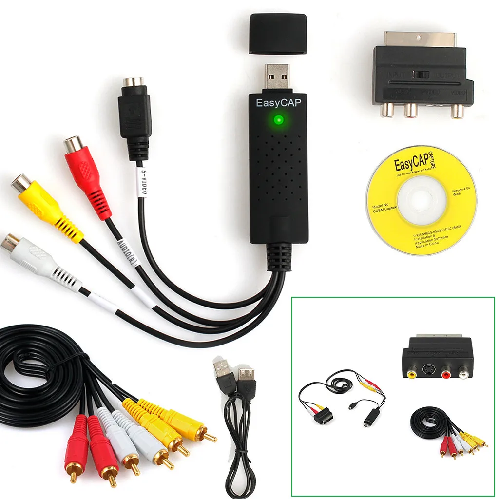 USB2.0 VHS To DVD Converter Audio Video Capture Kit Scart RCA Cable Record Video Device With RCA Connector Or S-Video Connector
USB2.0 VHS To DVD Converter Audio Video Capture Kit Scart RCA Cable Record Video Device With RCA Connector Or S-Video Connector