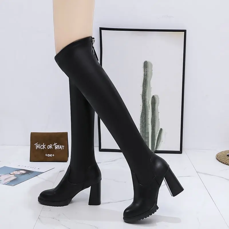 Leather Square Heel High Boots Women High Heels Over The Knee Boots for Women Round Toe Black Zipper Party Long Shoes
Leather Square Heel High Boots Women High Heels Over The Knee Boots for Women Round Toe Black Zipper Party Long Shoes