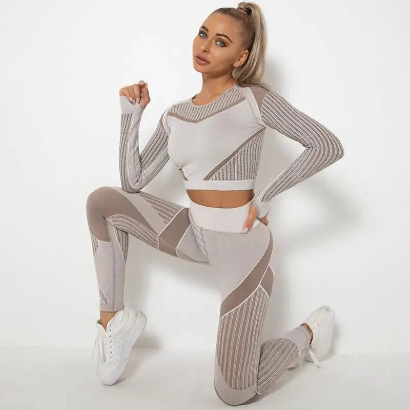 Women Yoga Workout Set Conjuntos De Mujer Seamless Hollow Hygroscopic Long Sleeve Sports Wear Fitness Running Pants Leggings
Women Yoga Workout Set Conjuntos De Mujer Seamless Hollow Hygroscopic Long Sleeve Sports Wear Fitness Running Pants Leggings