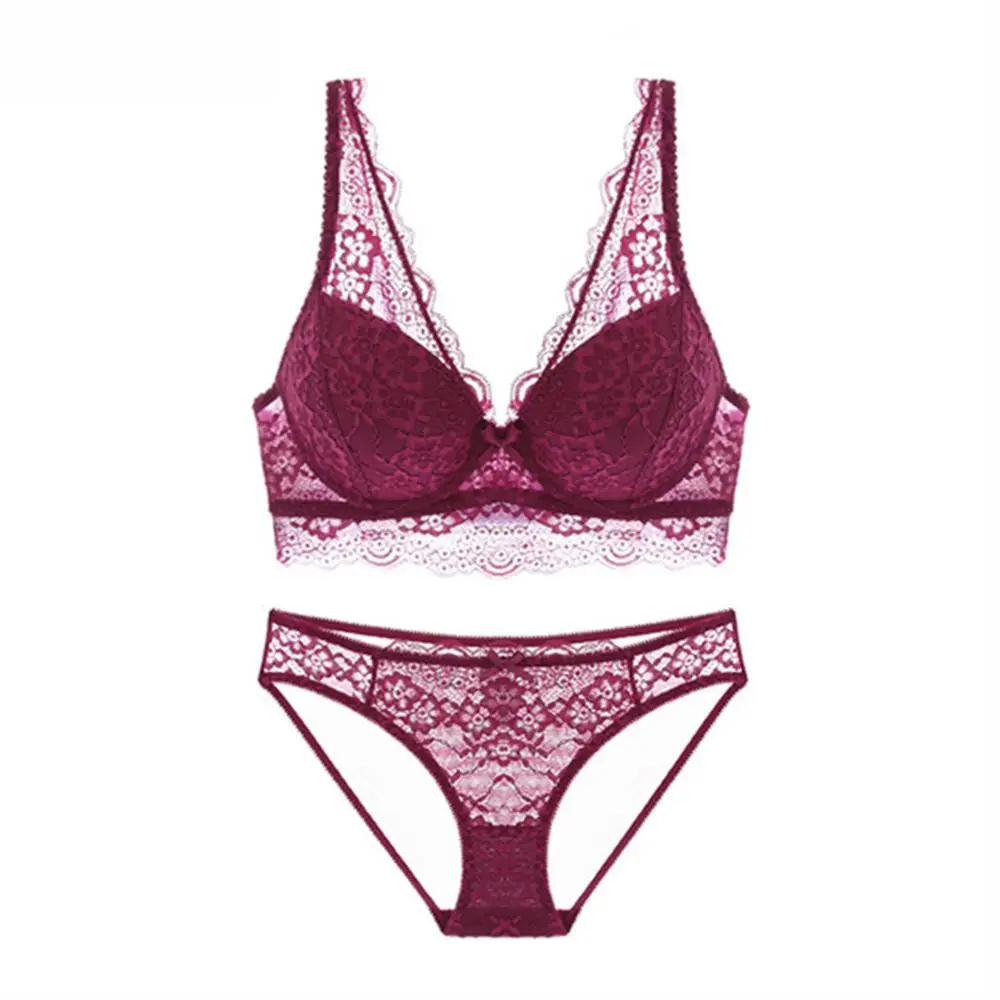 Sexy lace thicker padded gathered push up bra underwear ladies lace briefs panties set widened lace shoulder straps
Sexy lace thicker padded gathered push up bra underwear ladies lace briefs panties set widened lace shoulder straps