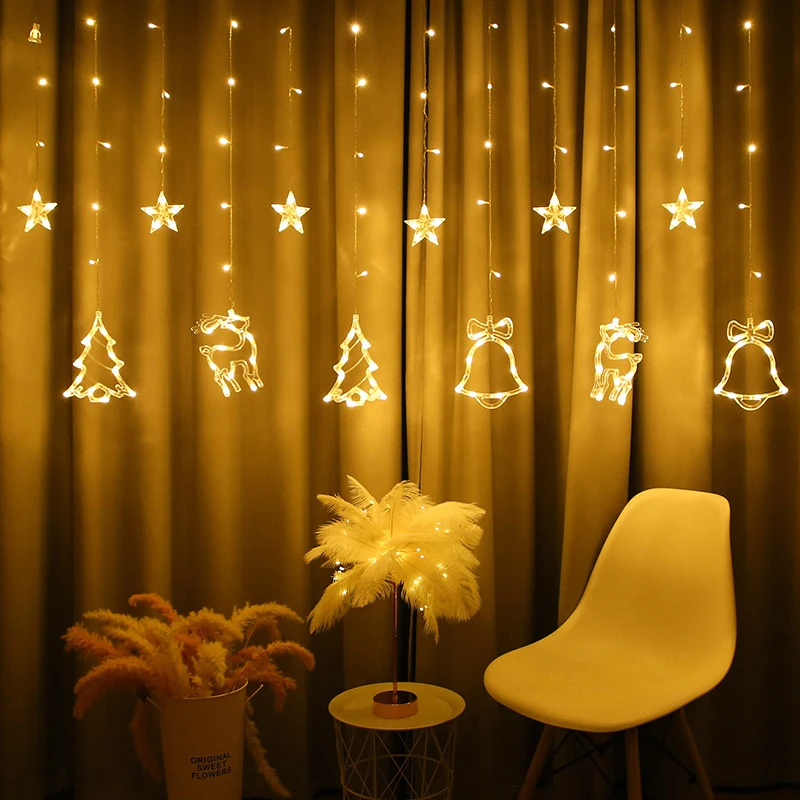 Christmas Lights Festoon LED Garland Curtain Star Bell String Fairy Light On The Window For Room Tree Party New Year Decoration
Christmas Lights Festoon LED Garland Curtain Star Bell String Fairy Light On The Window For Room Tree Party New Year Decoration
