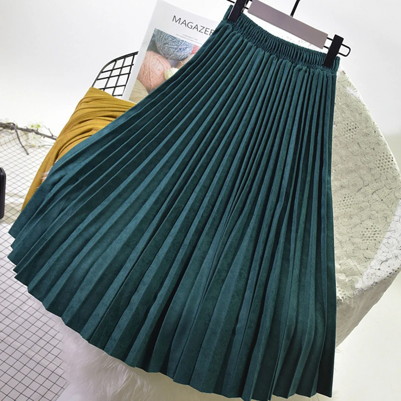 Spring Autumn 2020 Two Layer Women Suede Skirt Vintage Female Midi Skirt Long Pleated Skirts Womens Saias Midi Faldas New
Spring Autumn 2020 Two Layer Women Suede Skirt Vintage Female Midi Skirt Long Pleated Skirts Womens Saias Midi Faldas New