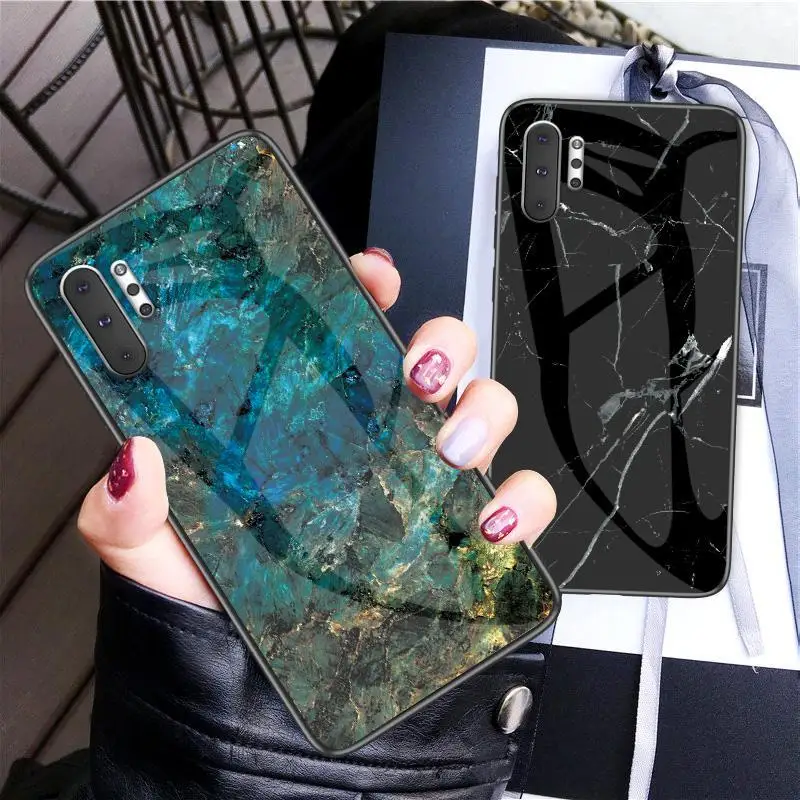 Мрамор закаленное Стекло чехол для samsung Galaxy Note 10 Pro A90 A80 A70 A60 A50 A40 A30 A20 A10 A20E A10E M20 M10 S10