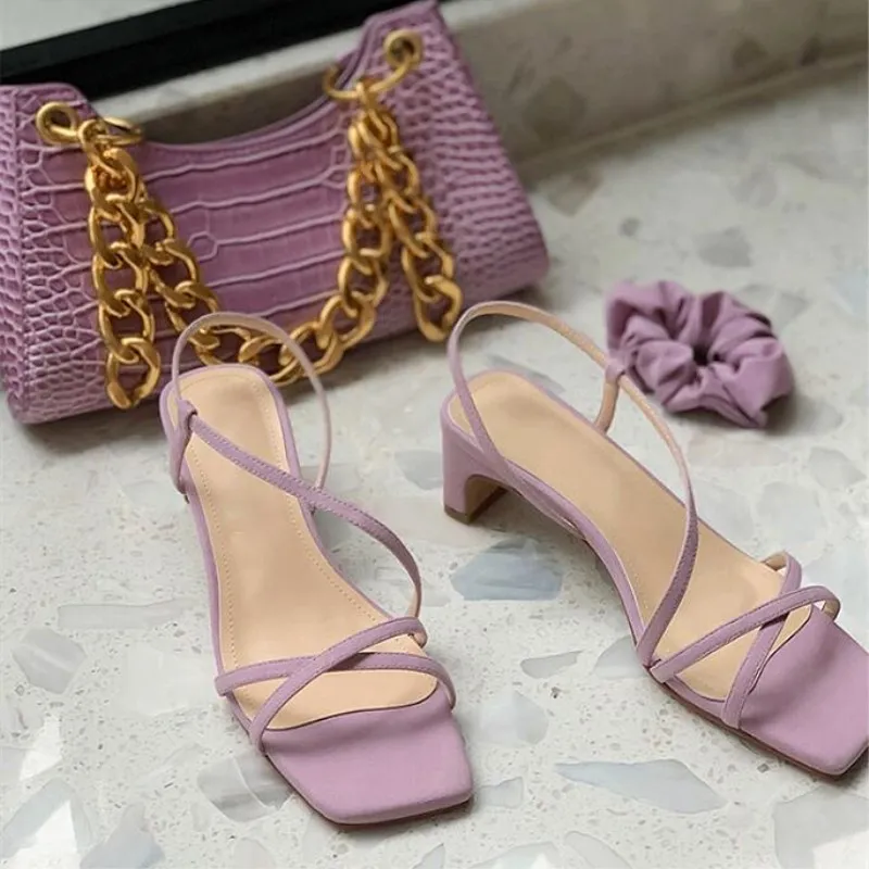 SLHJC Summer Brief Sexy Sandals Romantic Purple Chunky Heels Sandals Open Toe Women Med Heel Slingback Shoes Party Date Shoes
SLHJC Summer Brief Sexy Sandals Romantic Purple Chunky Heels Sandals Open Toe Women Med Heel Slingback Shoes Party Date Shoes