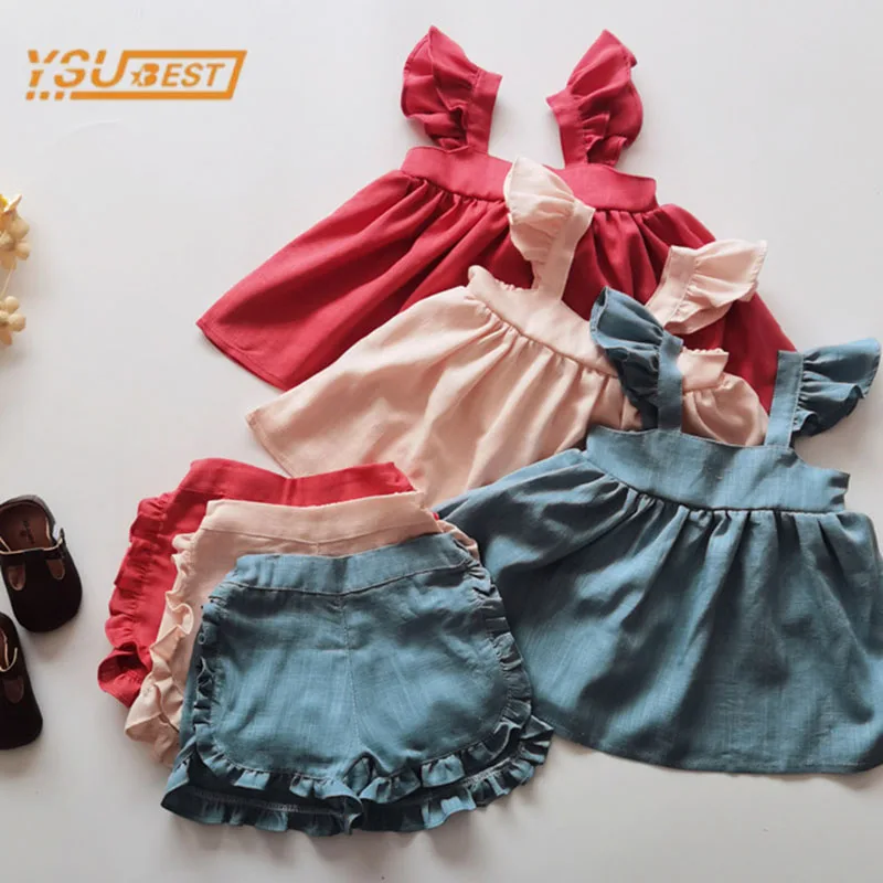 Summer Kids Baby Girl Set Children's Clothes 1-5Yrs Kids Baby Girl Sleeveless Pure Color T-shirt + Shorts Children Clothing Suit
Summer Kids Baby Girl Set Children's Clothes 1-5Yrs Kids Baby Girl Sleeveless Pure Color T-shirt + Shorts Children Clothing Suit