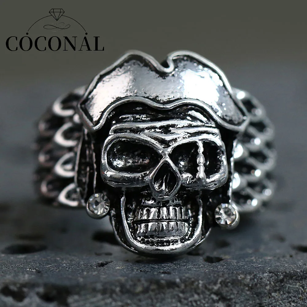 COCONAL Retro Trend Style Pirate Captain Skull Ring New Punk Hip-Hop Design Personality Popular Motorcycle Creative Accessories
COCONAL Retro Trend Style Pirate Captain Skull Ring New Punk Hip-Hop Design Personality Popular Motorcycle Creative Accessories