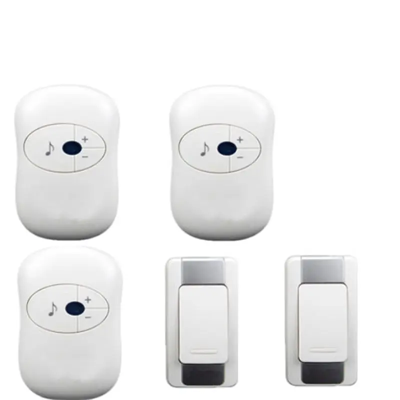 

New Cordless Door Bell With 3 Receivers + 2 Push Waterproof 280 Meters Long-range Working Wireless Doorbell Home Chime Ring