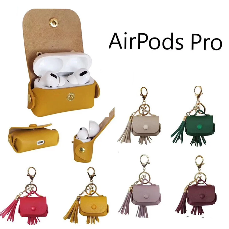 Роскошная сумка с кисточкой для Airpods Pro чехол противоударный наушники женские