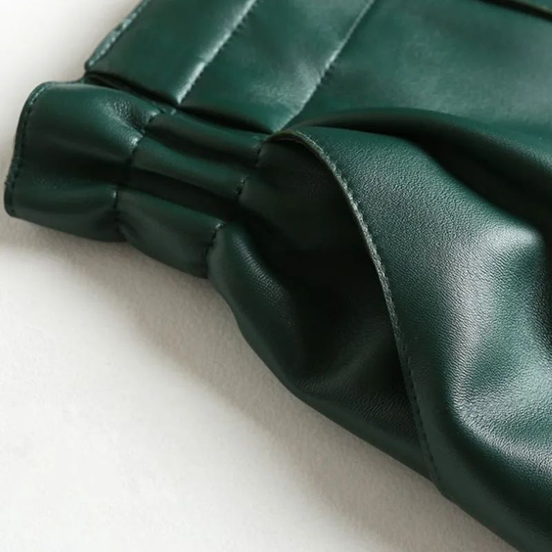 Waist Women Casual Elastic Loose Fit Wide Leg Flare Shorts High Quality Real Sheepskin Genuine Leather Shorts Trousers Female
Waist Women Casual Elastic Loose Fit Wide Leg Flare Shorts High Quality Real Sheepskin Genuine Leather Shorts Trousers Female