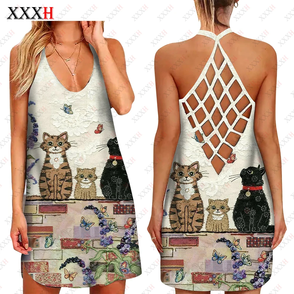 XXXH 2022 Spring Women Sexy 3D Printed Cute Cat Hollow Suspender Skirt Casual Female Y2k Streetwear Sleeveless Dress
XXXH 2022 Spring Women Sexy 3D Printed Cute Cat Hollow Suspender Skirt Casual Female Y2k Streetwear Sleeveless Dress
