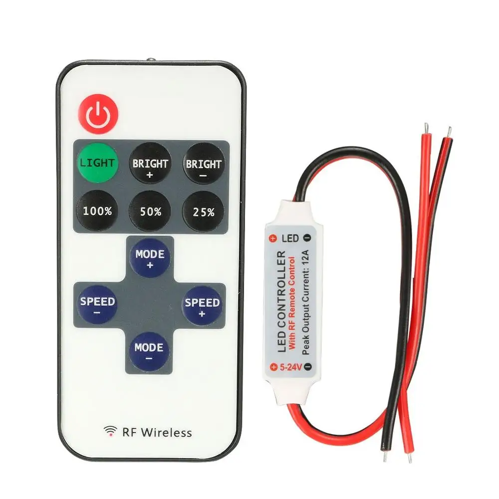 Мини DC12V Led пульт дистанционного управления 12A Беспроводной RF Одиночная цветная