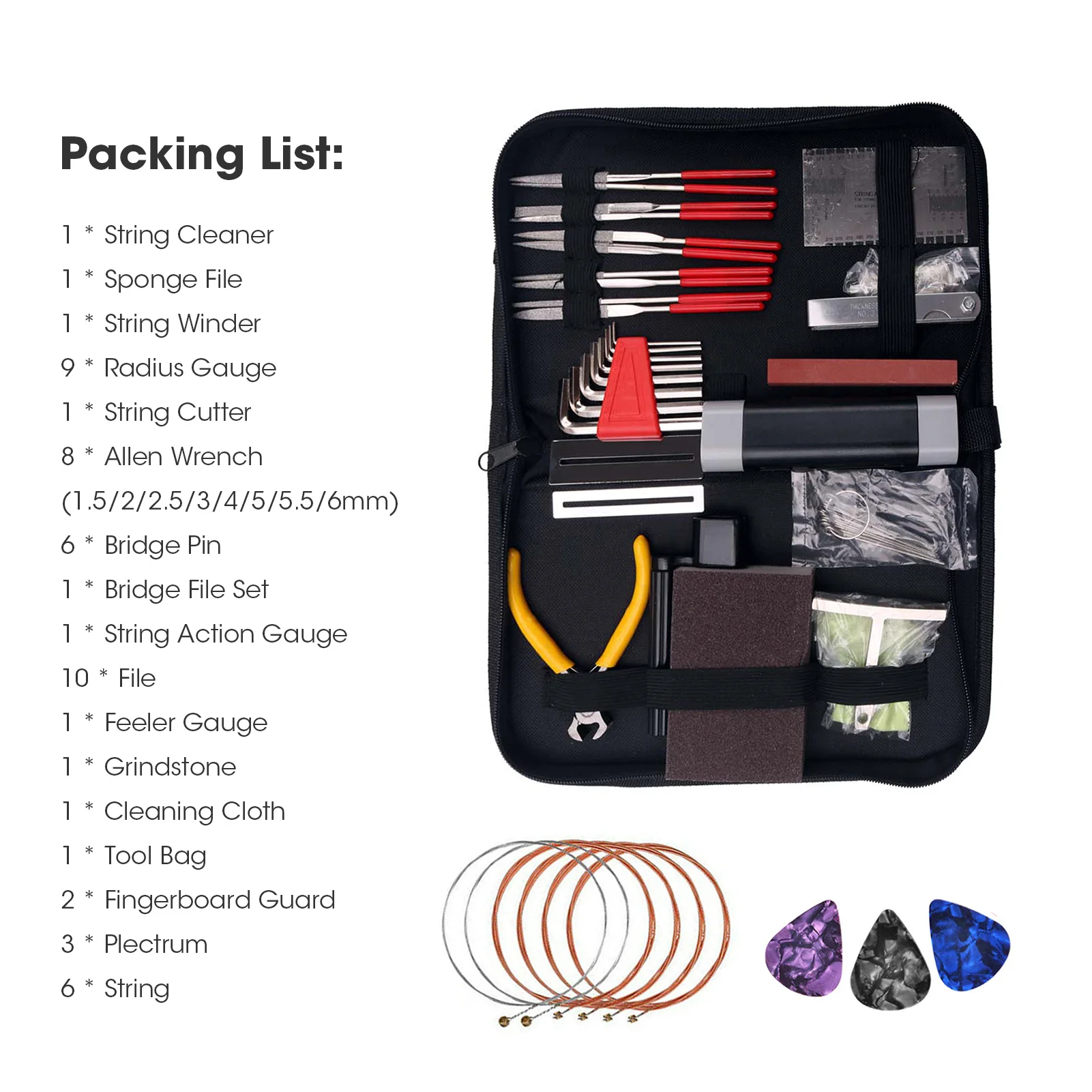 72-Piece Comprehensive Guitar Tool Kit Electric/Acoustic Guitar Setup Maintenance Kit & String Cutter Winder Guitar Accessories
72-Piece Comprehensive Guitar Tool Kit Electric/Acoustic Guitar Setup Maintenance Kit & String Cutter Winder Guitar Accessories
