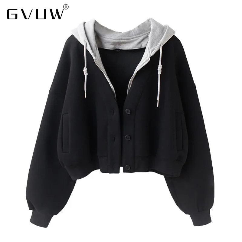 GVUW 2021 Autumn New Design Sense Splicing Cardigan Short Baseball Jacket Women's Hooded Jacket Thin Loose Top
GVUW 2021 Autumn New Design Sense Splicing Cardigan Short Baseball Jacket Women's Hooded Jacket Thin Loose Top