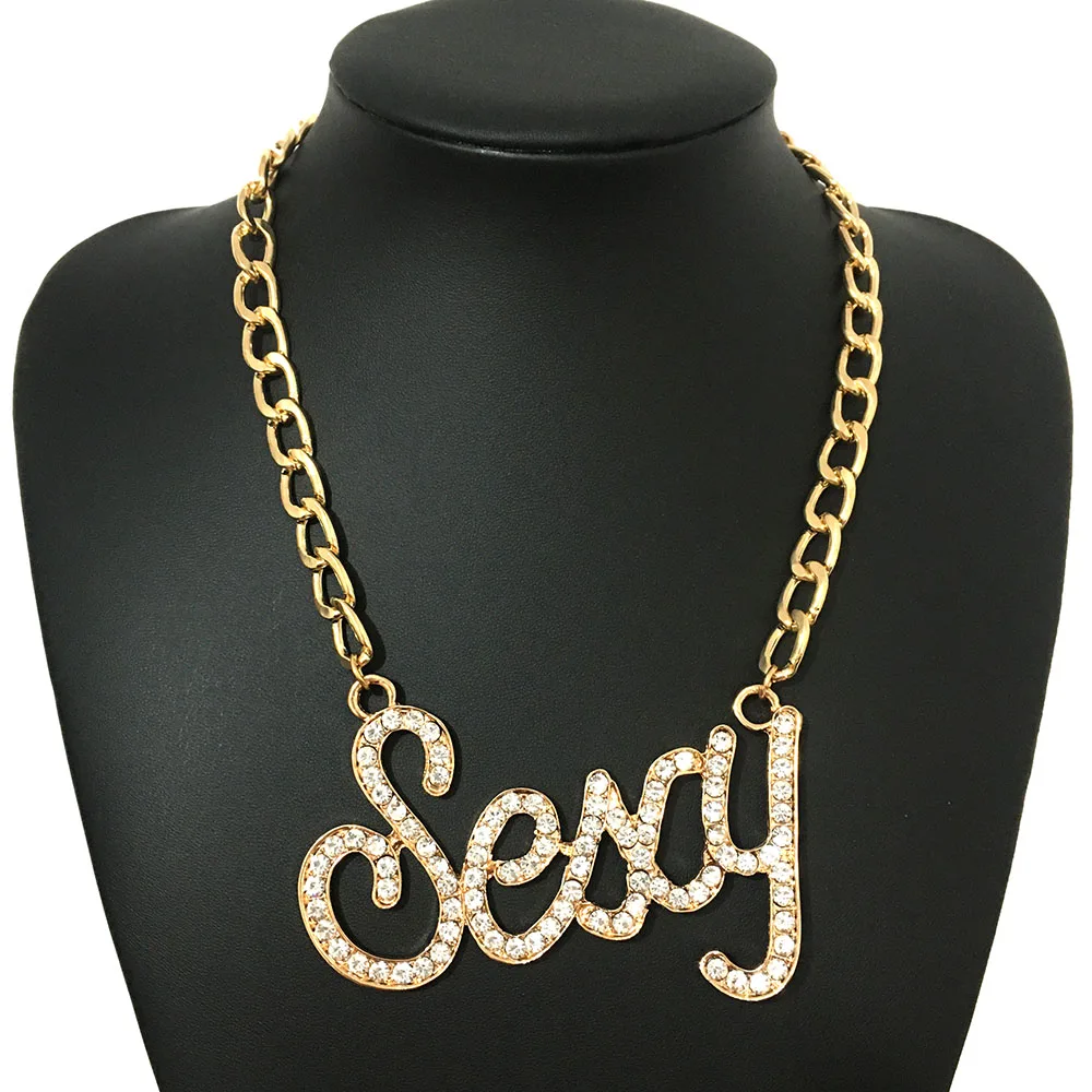 Funk Crystal Sexy Pendant Gold Color Chain Statement Necklace for Women Girls Hiphop Rock Style Chain Necklace Dropshiping
Funk Crystal Sexy Pendant Gold Color Chain Statement Necklace for Women Girls Hiphop Rock Style Chain Necklace Dropshiping