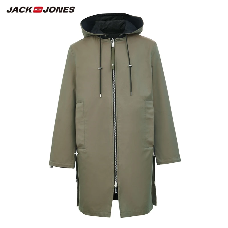 JackJones Men's New Fashion Baseball Collar Hooded Casual Reversible Trench Coat | 220121511