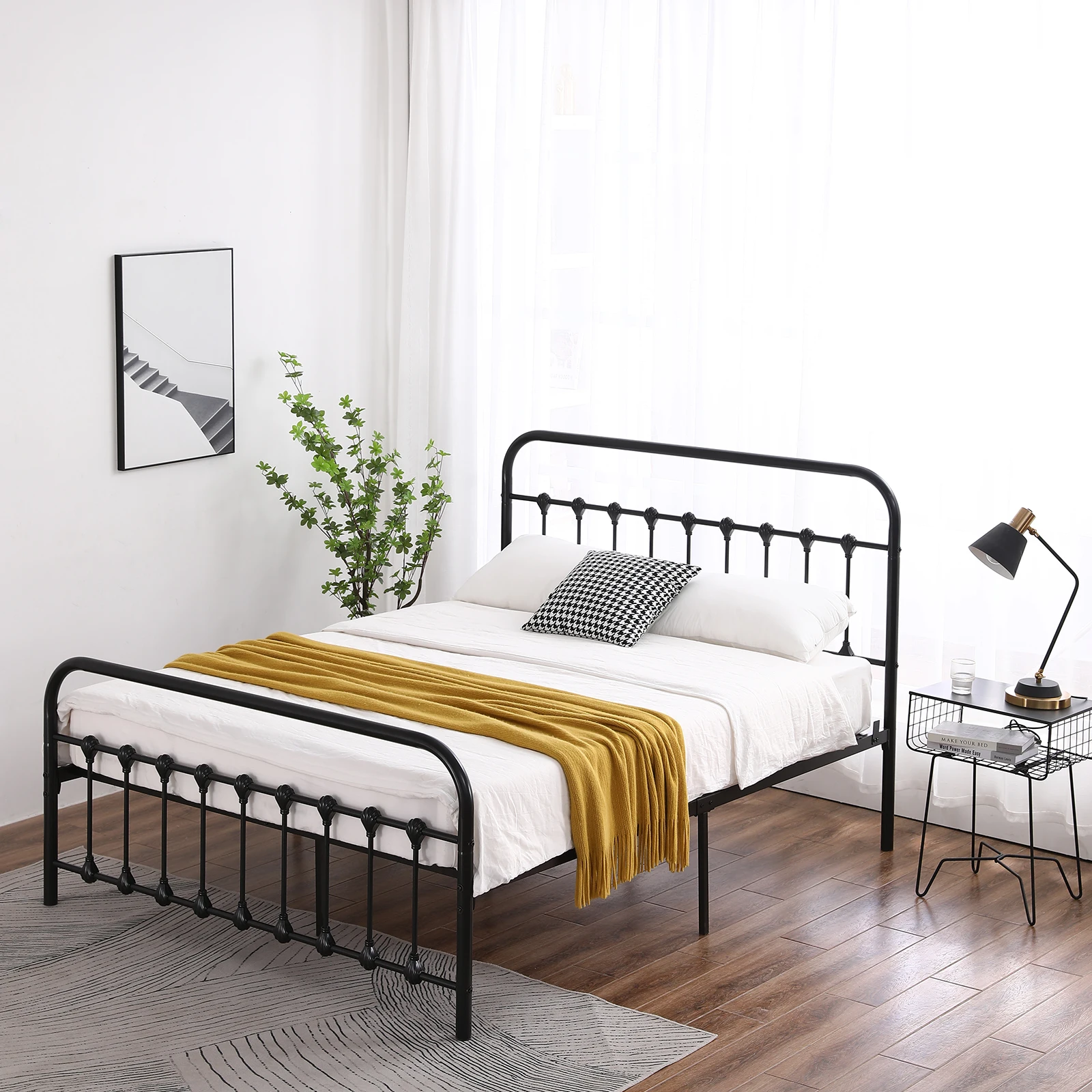 Black Iron Bed Queen Full Twin Curved Frame Shell Decoration Web Celebrity Double Single Beds Modern Simple Bedroom Furnitures
Black Iron Bed Queen Full Twin Curved Frame Shell Decoration Web Celebrity Double Single Beds Modern Simple Bedroom Furnitures