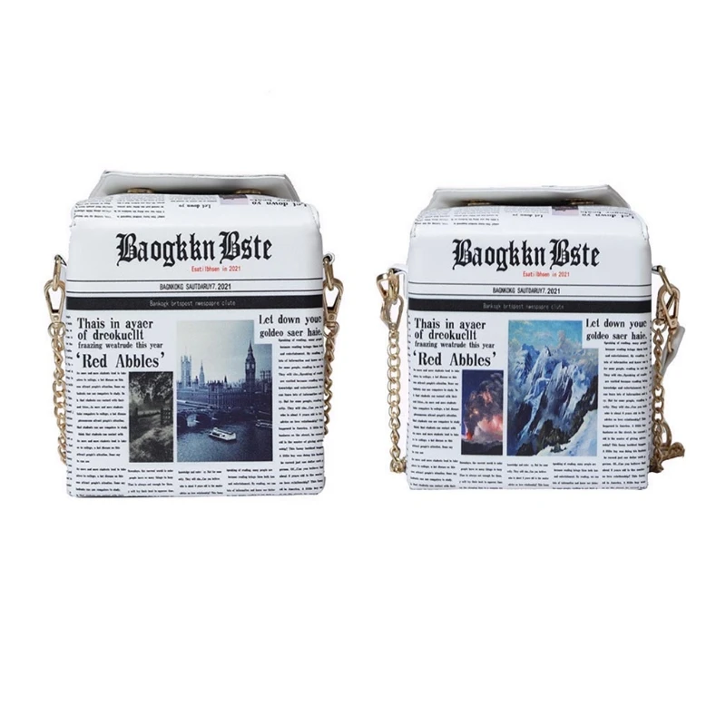 Stylish Newspaper Crossbody Bag Women Travel Vintage Leather Chain Shoulder Bag Lady Casual Box Handbag Messenger Shopping Tote
Stylish Newspaper Crossbody Bag Women Travel Vintage Leather Chain Shoulder Bag Lady Casual Box Handbag Messenger Shopping Tote