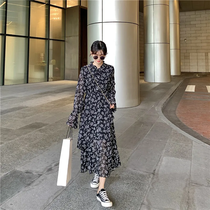 Spring Summer 2021 Elegant Vintage Korean Casual Party Night Vacation Runway Vestidos Long Sleeve New Women Floral Chiffon Dress
Spring Summer 2021 Elegant Vintage Korean Casual Party Night Vacation Runway Vestidos Long Sleeve New Women Floral Chiffon Dress