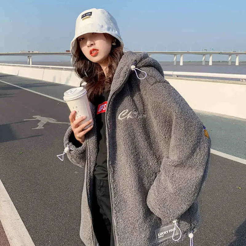 Winter 2021New Women's Lamb Hair Short Jacket Casual Hooded Down Padded Outwear Female Warm Jacket With Zipper Small Ladies Coat
Winter 2021New Women's Lamb Hair Short Jacket Casual Hooded Down Padded Outwear Female Warm Jacket With Zipper Small Ladies Coat