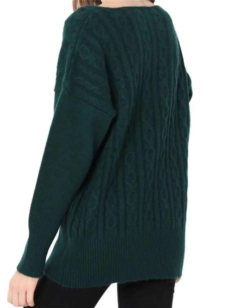 Новинка свитер с V-образным вырезом Женский плотный вязаный пуловер
