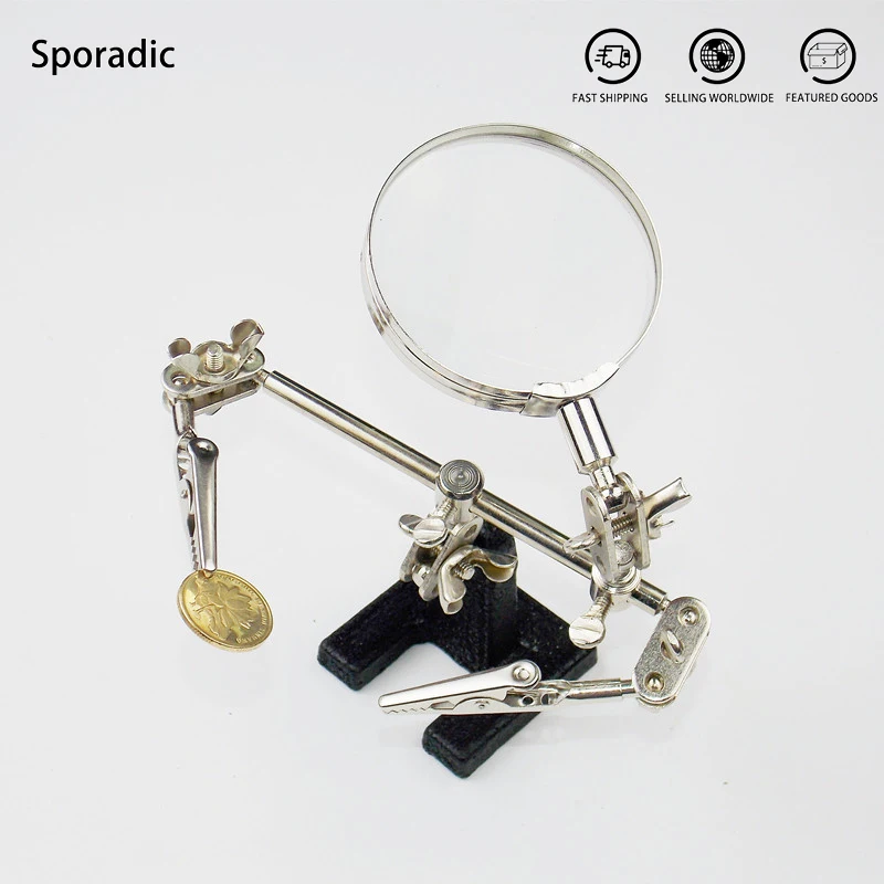 Welding Magnifying Glass 5X Auxiliary Clip Desktop Magnifier Hand Soldering Repair Tools 360 Degree Rotating Soldering Station
Welding Magnifying Glass 5X Auxiliary Clip Desktop Magnifier Hand Soldering Repair Tools 360 Degree Rotating Soldering Station