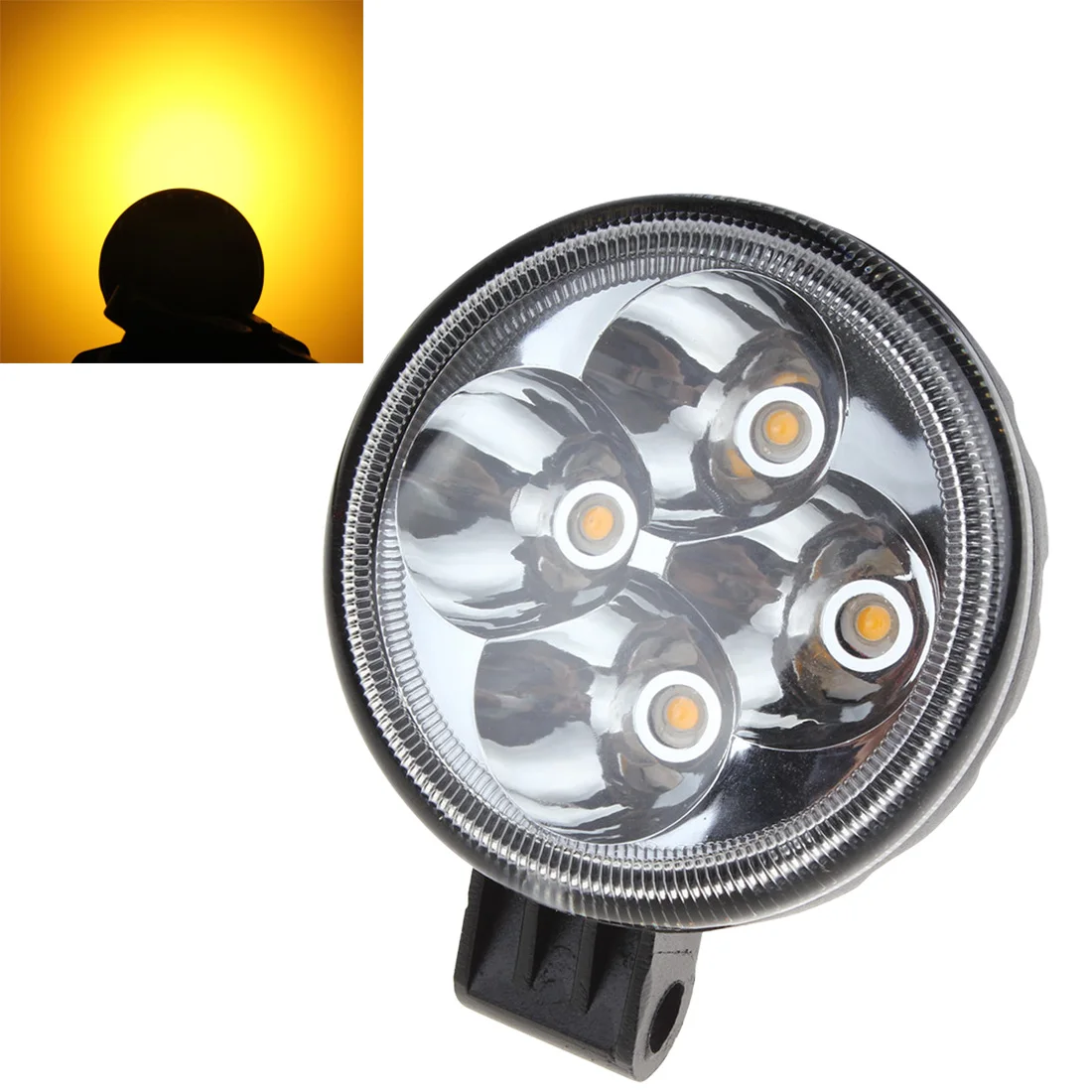 

3 X 2 Inch Round 12W 2000K 780LM Yellow LED Light Working Lamp Flood & Spot Work Light for Automobile SUV Lorry Truck Motorcycle