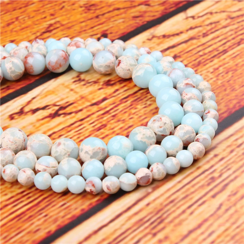 Natural Emperor Stone Bead Round Loose Spaced Beads 15 Inch Strand 4/6/8/10/12mm For Jewelry Making DIY Bracelet | Украшения и