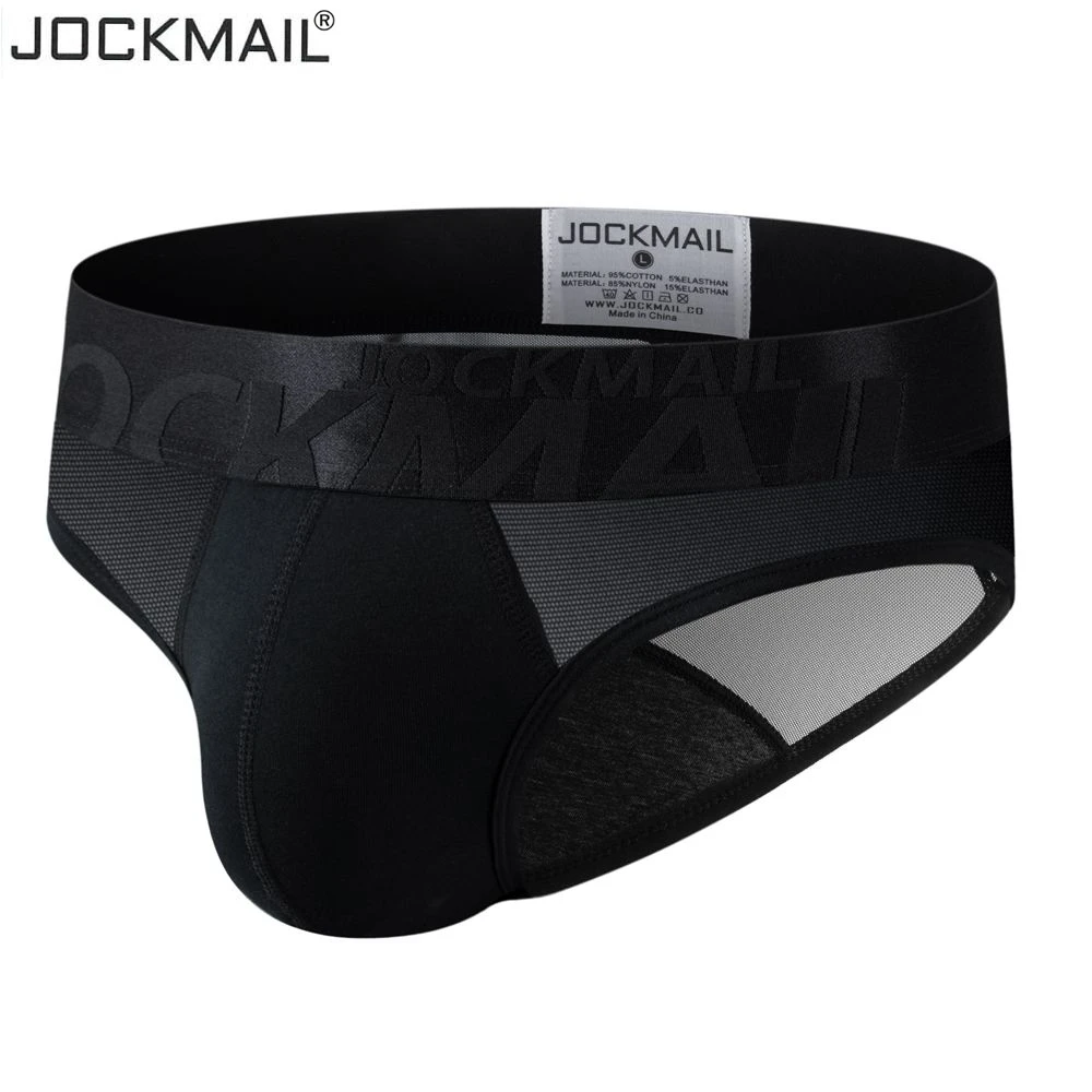 Трусы брифы JOCKMAIL мужские прозрачные хлопковые дышащие трусы с заниженной талией