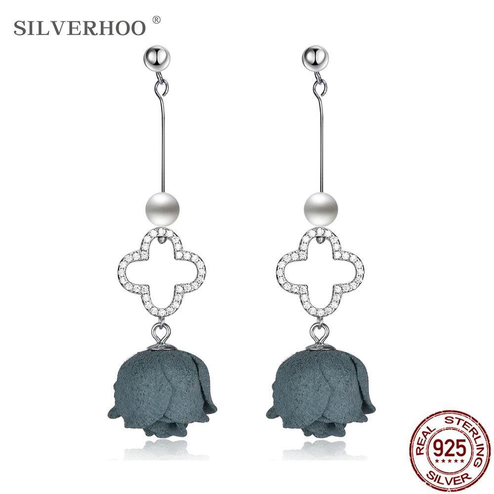 SILVERHOO 925 Sterling Silver Earrings For Women Green Rose Flowers Long Tassel Drop Earrings Hot Selling Fine Jewelry Girl Gift
SILVERHOO 925 Sterling Silver Earrings For Women Green Rose Flowers Long Tassel Drop Earrings Hot Selling Fine Jewelry Girl Gift