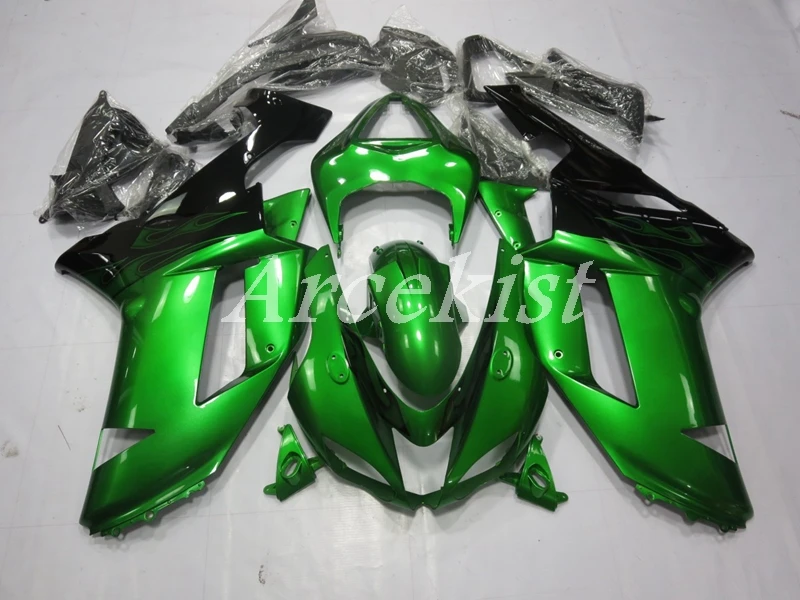 

Новинка из АБС-пластика для мотоцикла весь обтекатели комплект подходит для kawasaki Ninja ZX6R 636 2007 2008 07 08 6R ZX-6R Кузов Набор зеленые Сделанные на зак...