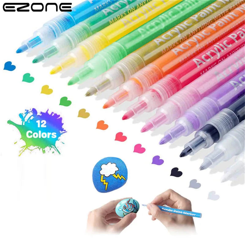 EZONE Acrylic Paint Pens Markers Set DIY Art Markers Painting Colored Marker Pens Set Calligraphy Drawing Stationery Supplies
EZONE Acrylic Paint Pens Markers Set DIY Art Markers Painting Colored Marker Pens Set Calligraphy Drawing Stationery Supplies