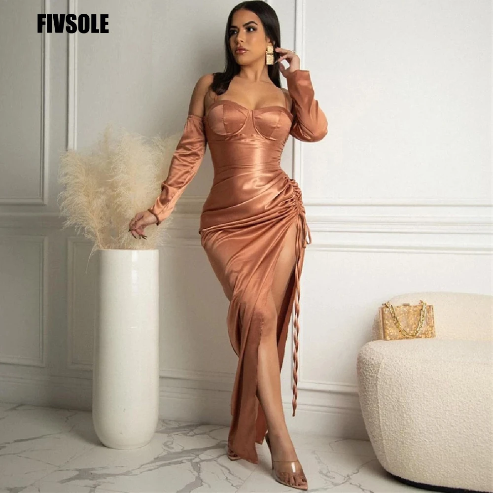 Fivsole Newest Short Sleeves Evening Dress Mermaid Boho Party Dresses Sweetheart Split Formal Dress Robe De Soiree Abendkleider
Fivsole Newest Short Sleeves Evening Dress Mermaid Boho Party Dresses Sweetheart Split Formal Dress Robe De Soiree Abendkleider