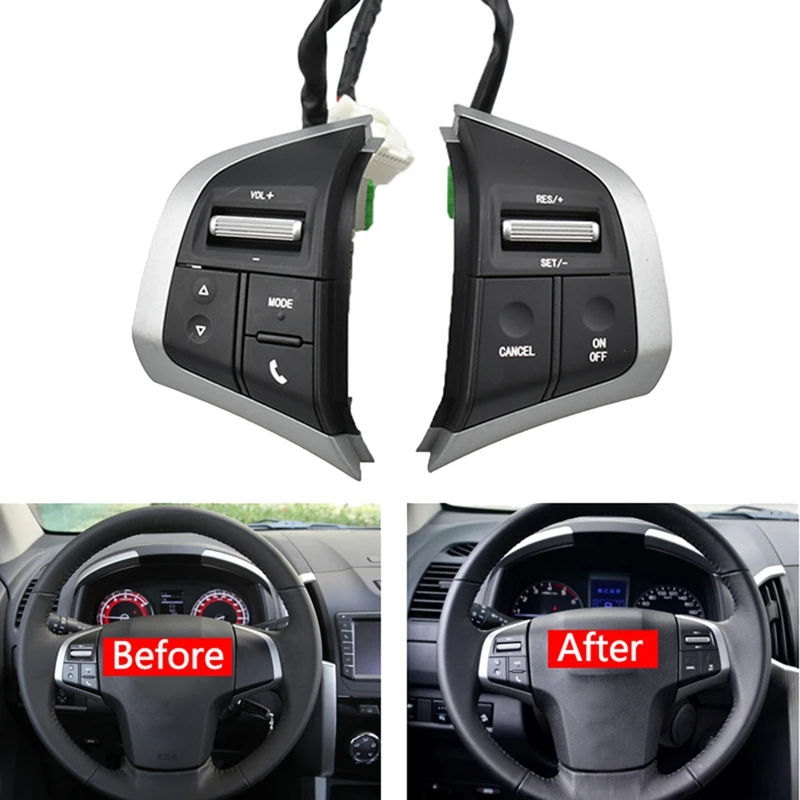 For Isuzu D-Max Mux Car Steering Wheel Switch Speed Cruise Switch Panel Control Radio Audio Volume Bluetooth Button
For Isuzu D-Max Mux Car Steering Wheel Switch Speed Cruise Switch Panel Control Radio Audio Volume Bluetooth Button