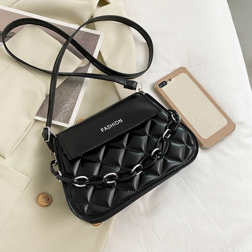 Fashion Lattice PU Leather Shoulder Bag Women Pure Color Small Crossbody Bags Casual Small Flap Chain Handbags
Fashion Lattice PU Leather Shoulder Bag Women Pure Color Small Crossbody Bags Casual Small Flap Chain Handbags